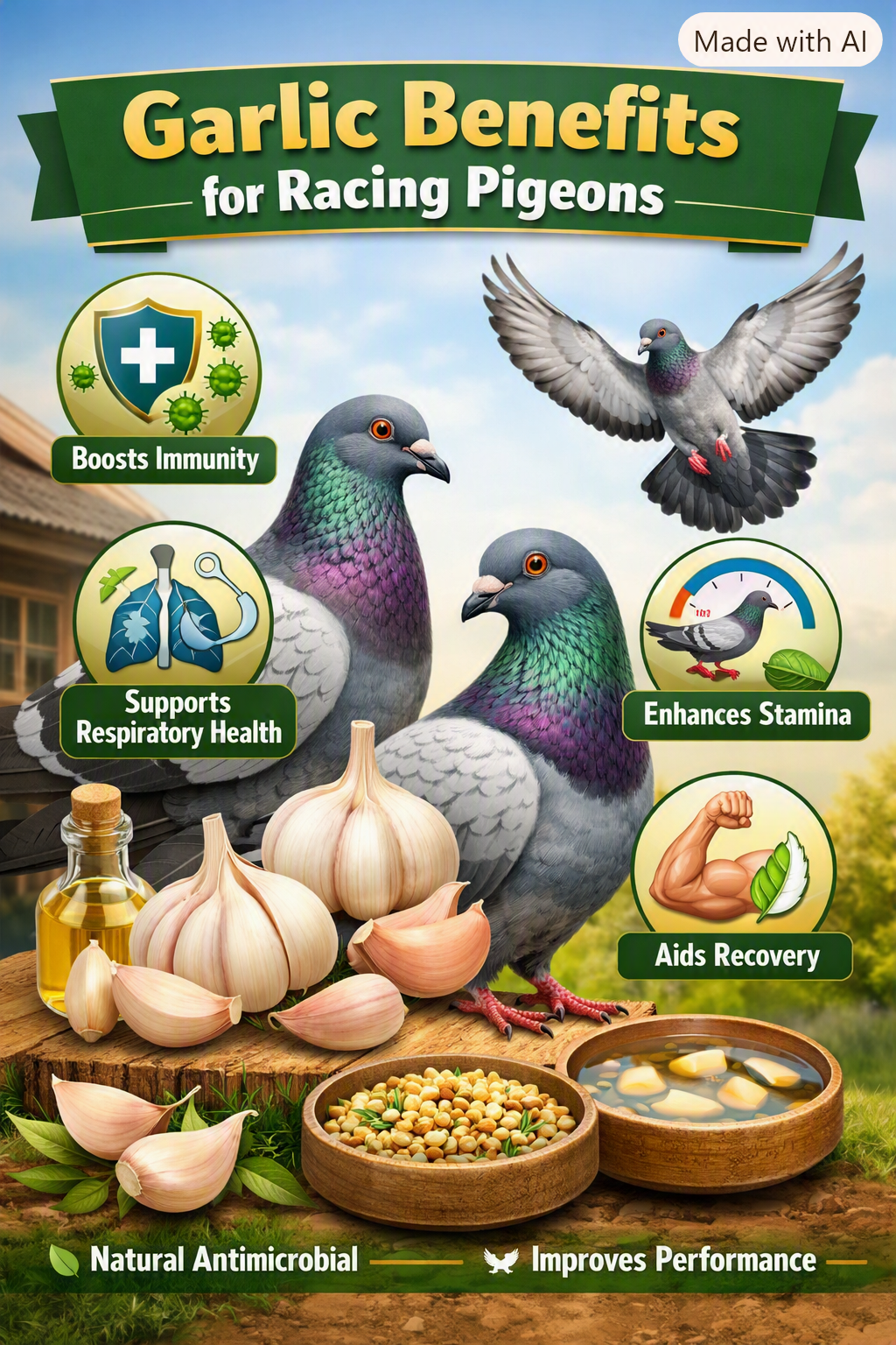 Frankloft - Why Garlic is a Game-Changer for Racing Pigeons